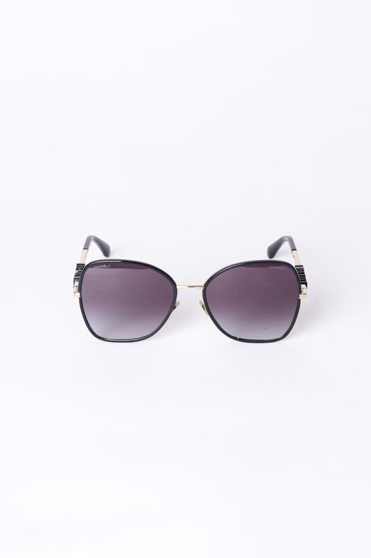 Chanel Womens Black Sunglasses Size O/S