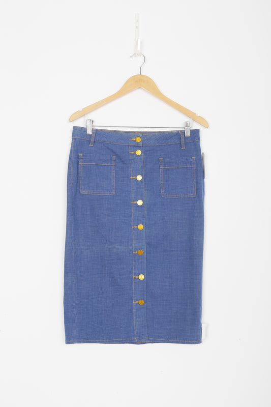 Tory Burch Womens Blue Skirt Size 8
