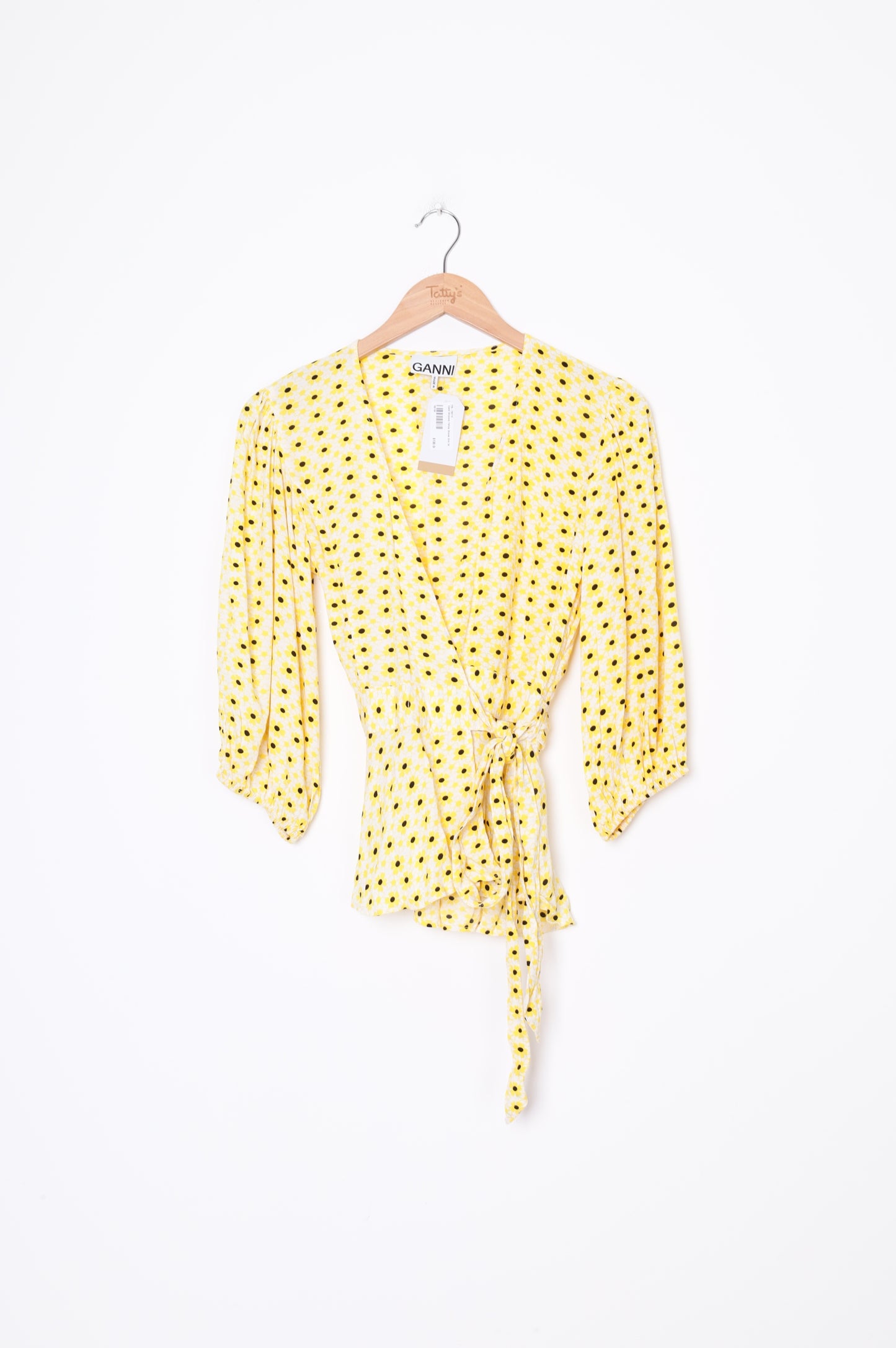 Ganni Womens Yellow Blouse Size 34