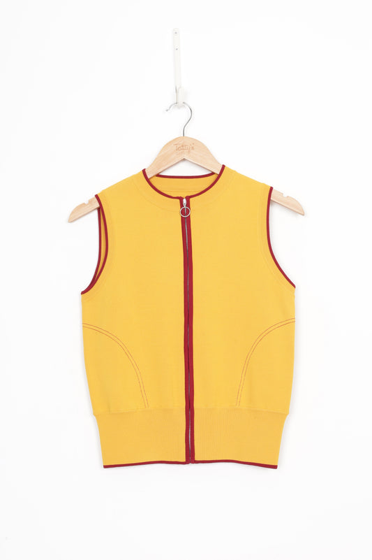 Cue Womens Yellow Vest Size S