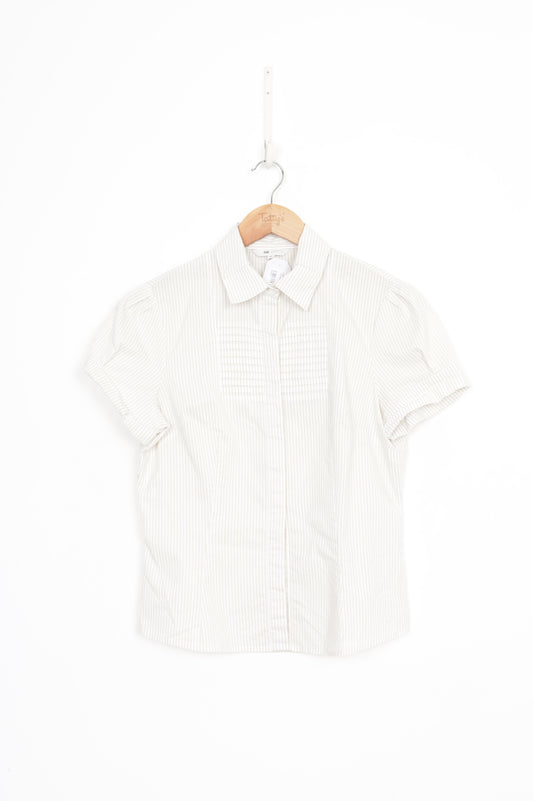 Cue Shirt Womens White Shirt Size 12
