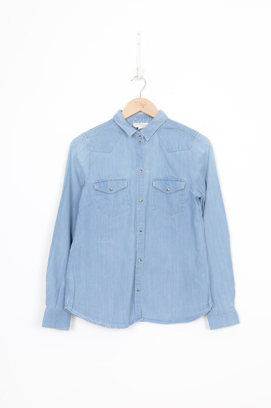 Sezane Womens Blue Shirt Size 36