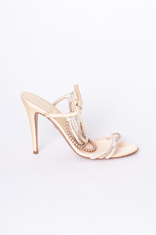 Sergio Rossi Womens Beige Heels Size EU 41
