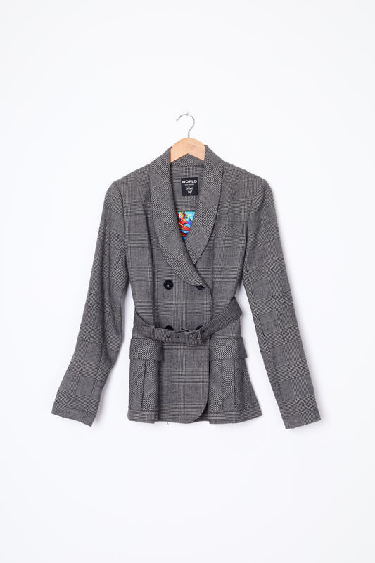 World Womens Grey Blazer Size XS
