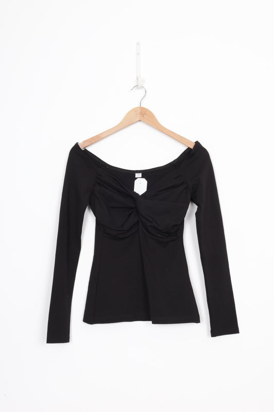 ellis Womens Black Top Size 8
