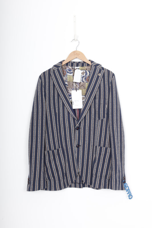 Manuel Ritz Mens Blue Cardigan Size 52