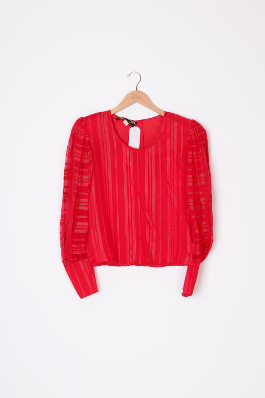 Annie Bonza - Vintage Womens Red Blouse Size M