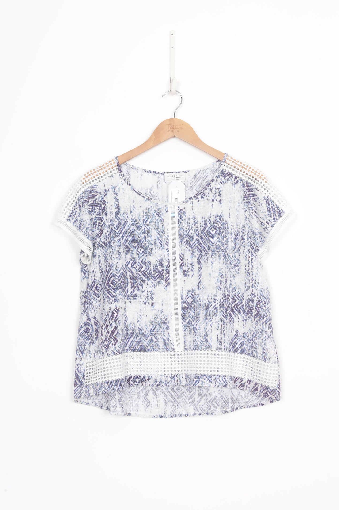 Once Was Womens White Top Size S