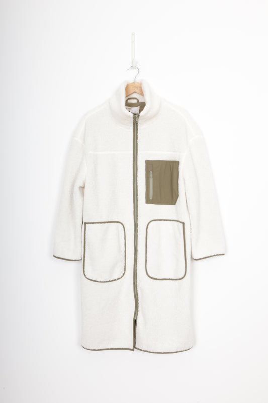Lost In Lunar Womens Cream Coat Size M