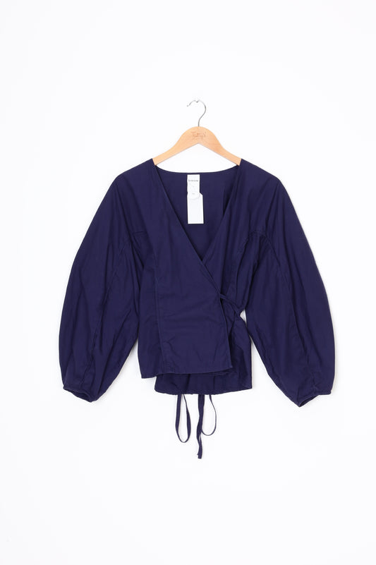 Kowtow Womens Blue Blouse Size S
