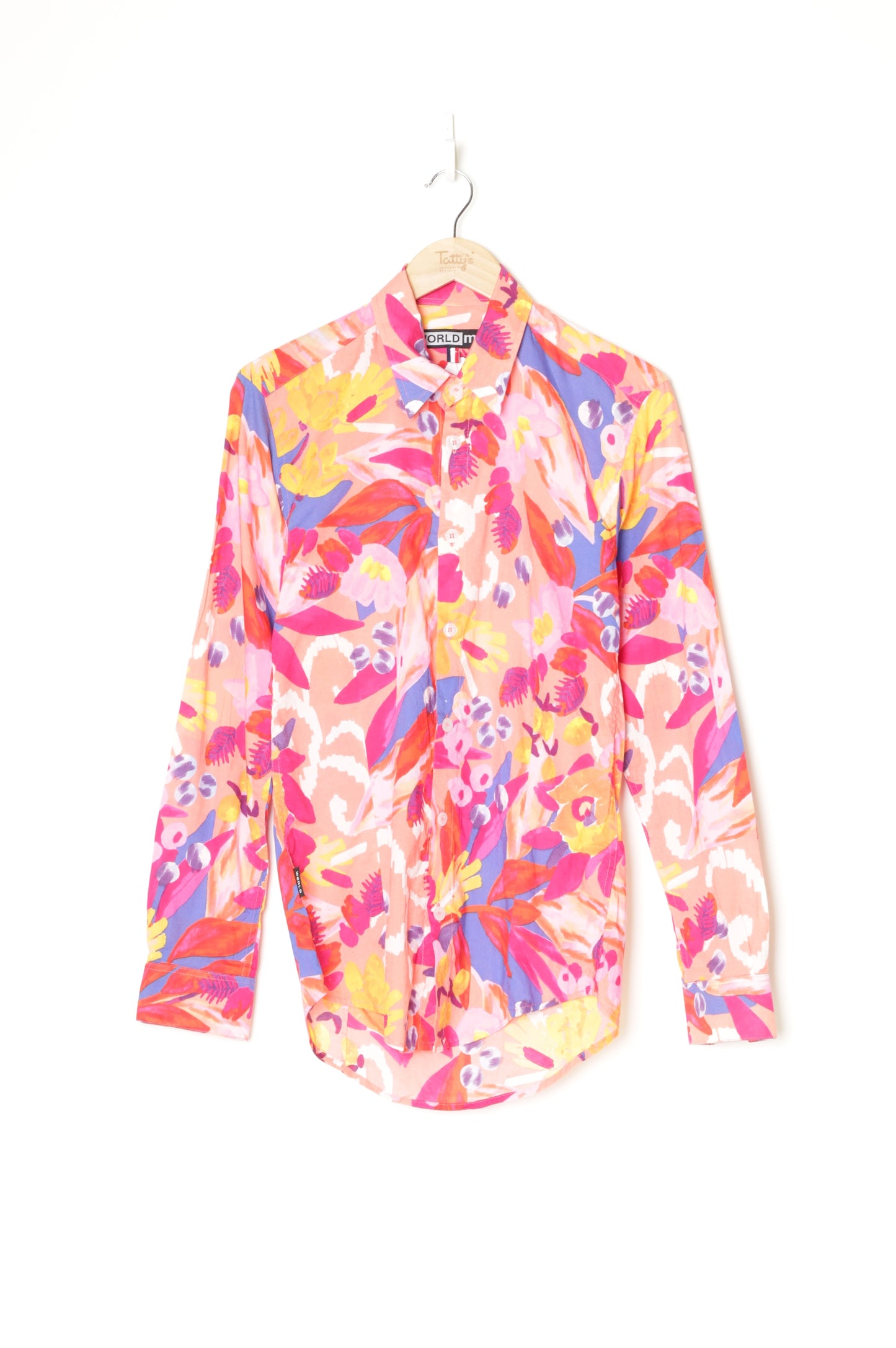 World Mens Pink Shirt Size S