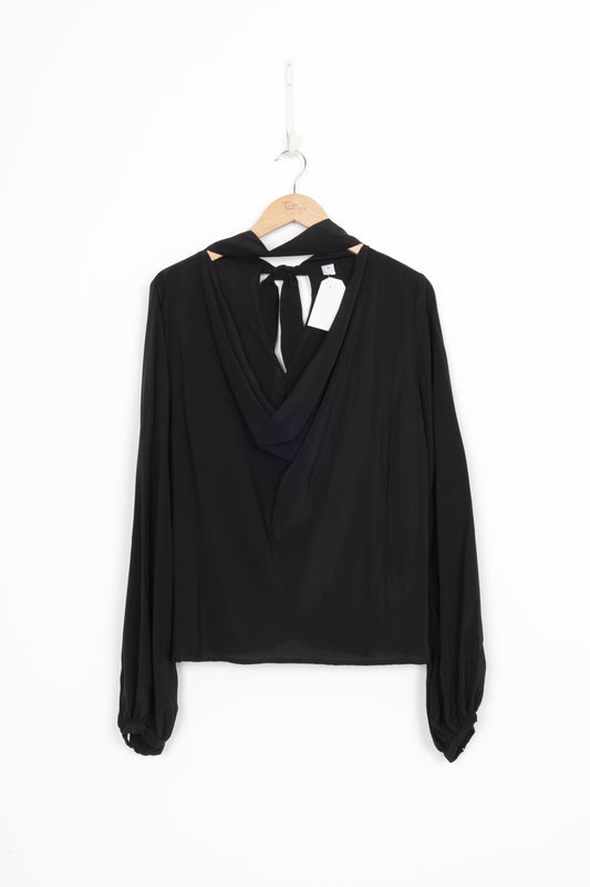 ellis Womens Black Blouse Size 12