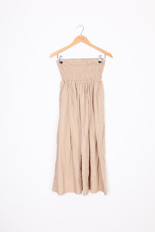 Aere Womens Beige Maxi Skirt Size 10
