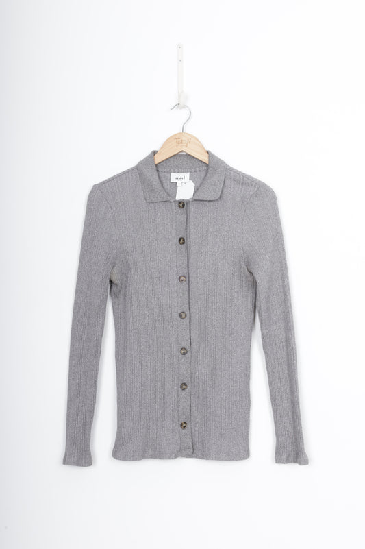 Seed Womens Grey Cardigan Size L