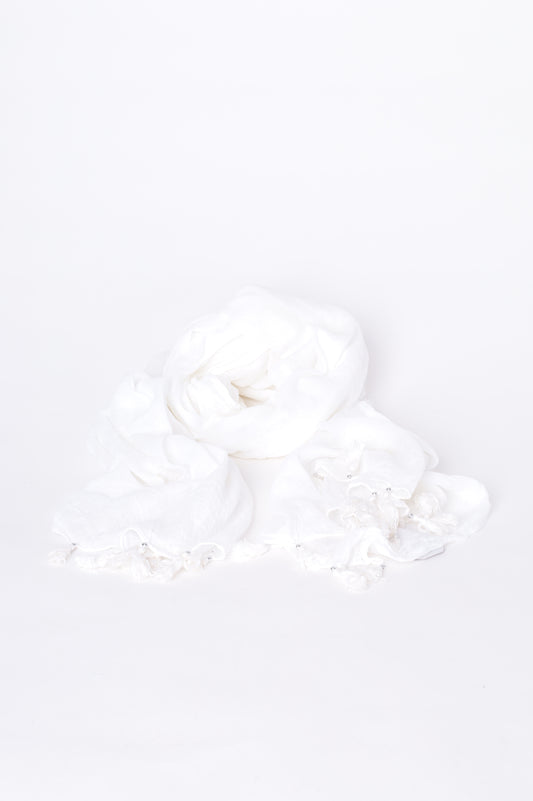 No Label Womens White Scarf Size O/S