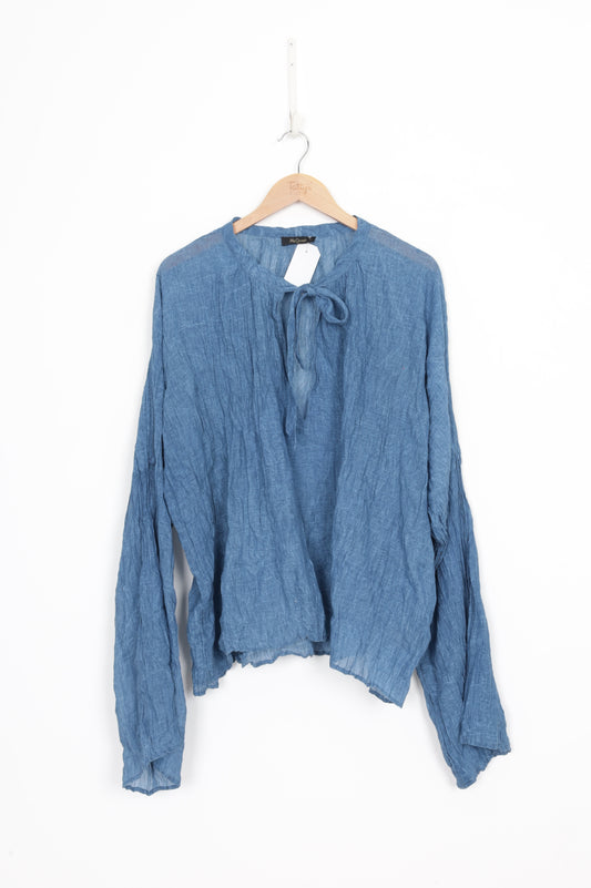 Mes Demoiselle Paris Womens Blue Blouse Size O/S