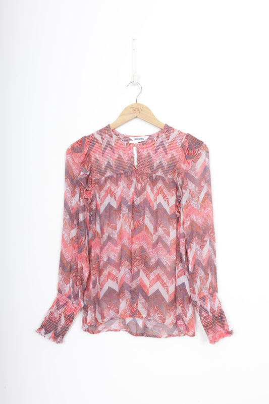 Loobie's Story Womens Red Blouse Size 8