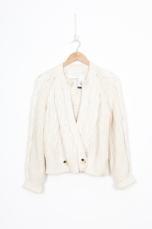 Notes du Nord Womens Cream Cardigan Size M