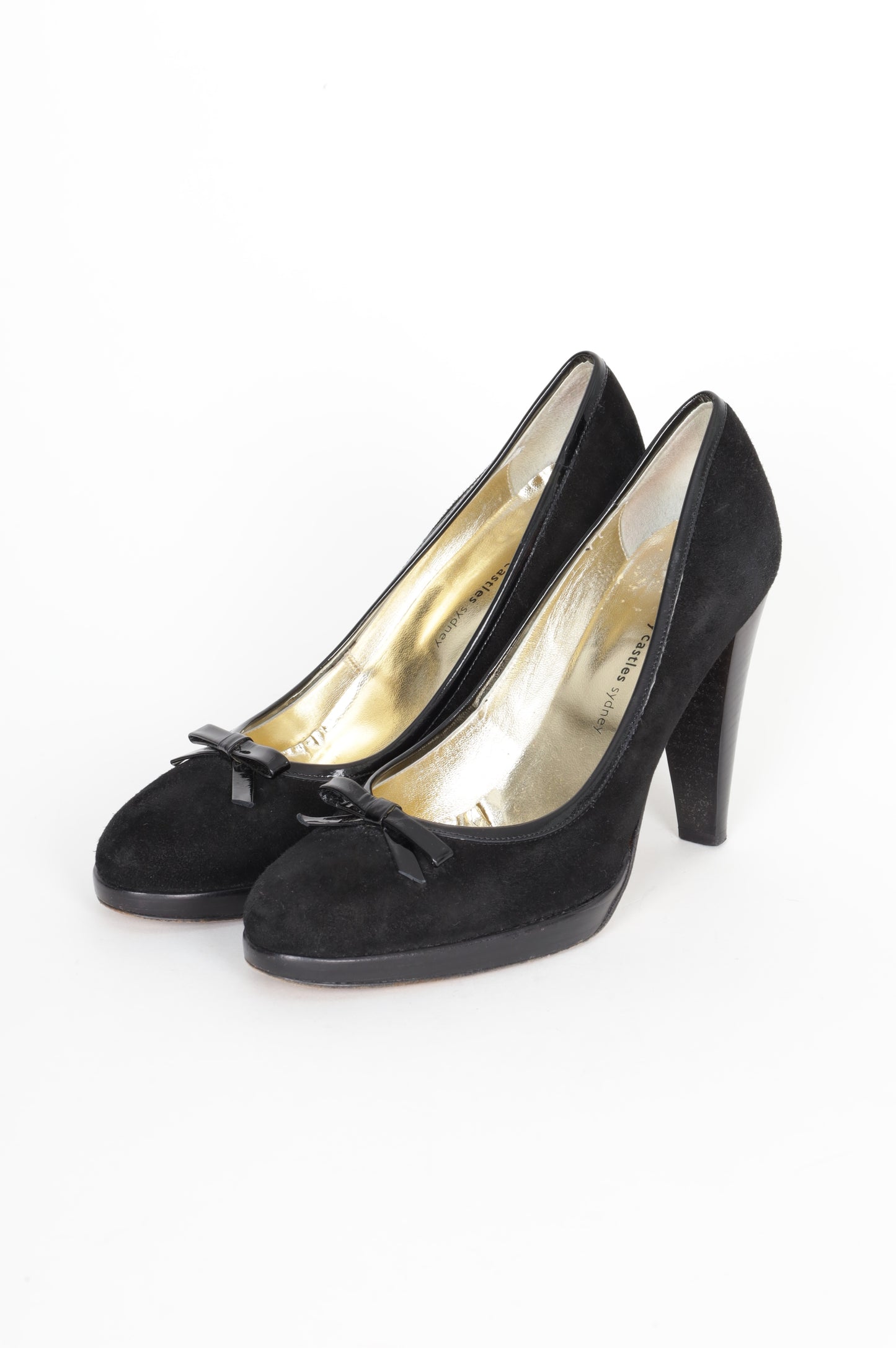 Grey castles Womens Black Heels Size 38