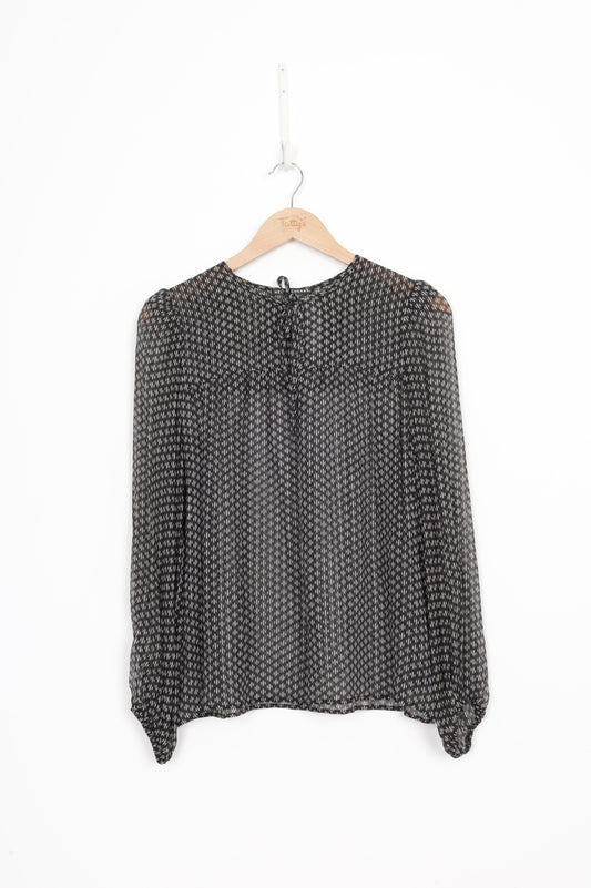 Helen Cherry Womens Black Top Size S