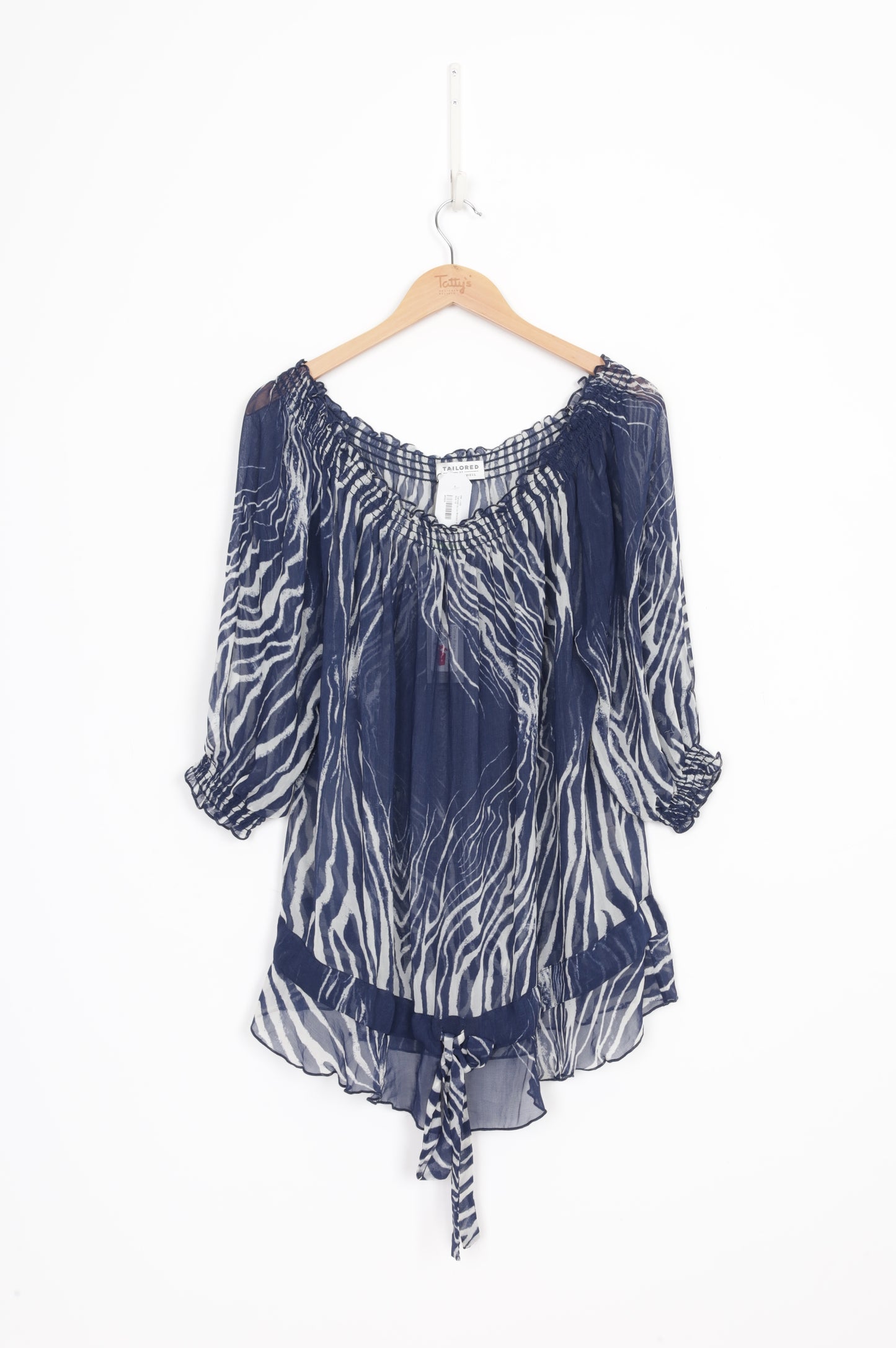 Tailored by Liz Mitchell Womens Blue Top Size 16