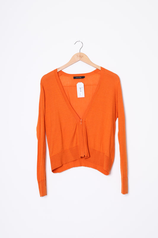 Caroline Sills Womens Orange Cardigan Size S