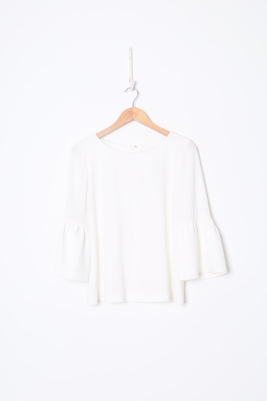 Perri Cutten Womens White Blouse Size S
