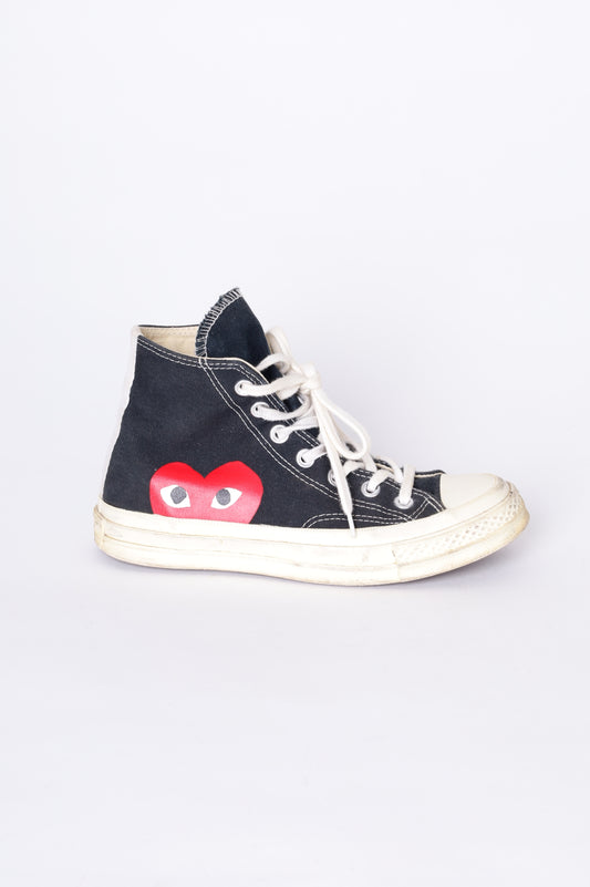 Converse X Comme Des Garcons Play Womens Black Sneakers Size EU 36.5