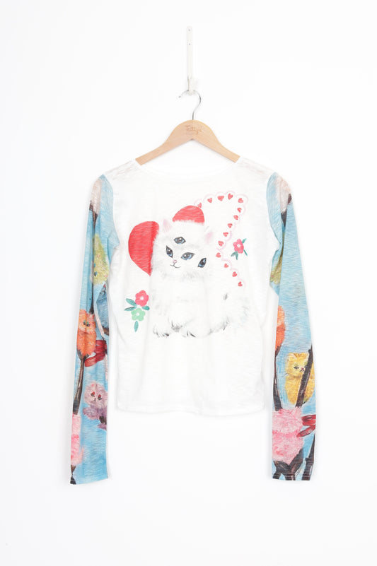 Rhi dancey Womens White Top Size L