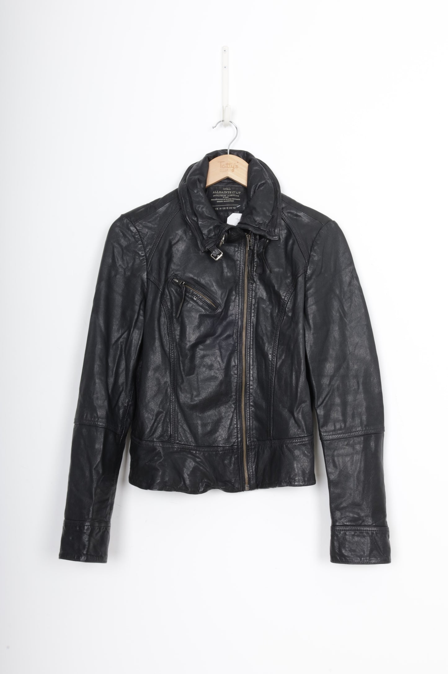 All Saints Womens Black Jacket Size 14