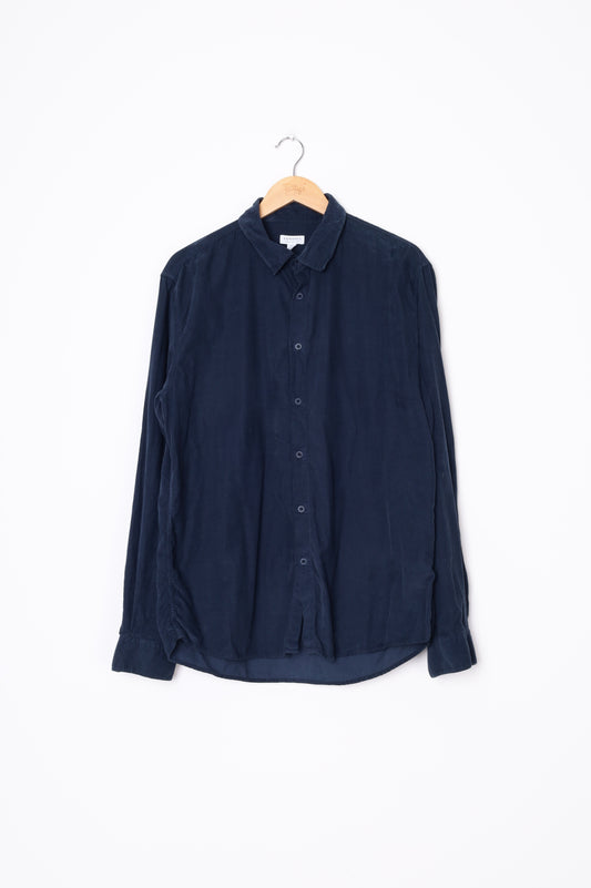 Sunspel England Mens Blue Shirt Size XL