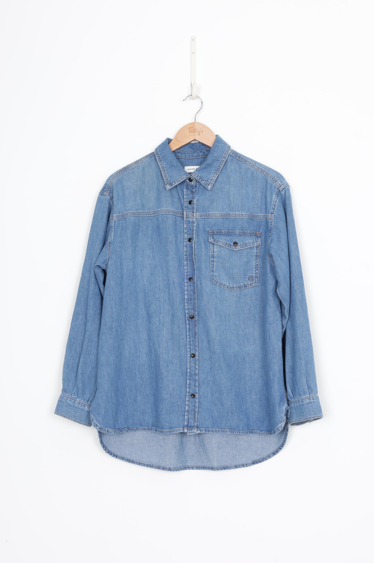 Anine Bing Womens Blue Shirt Size XS