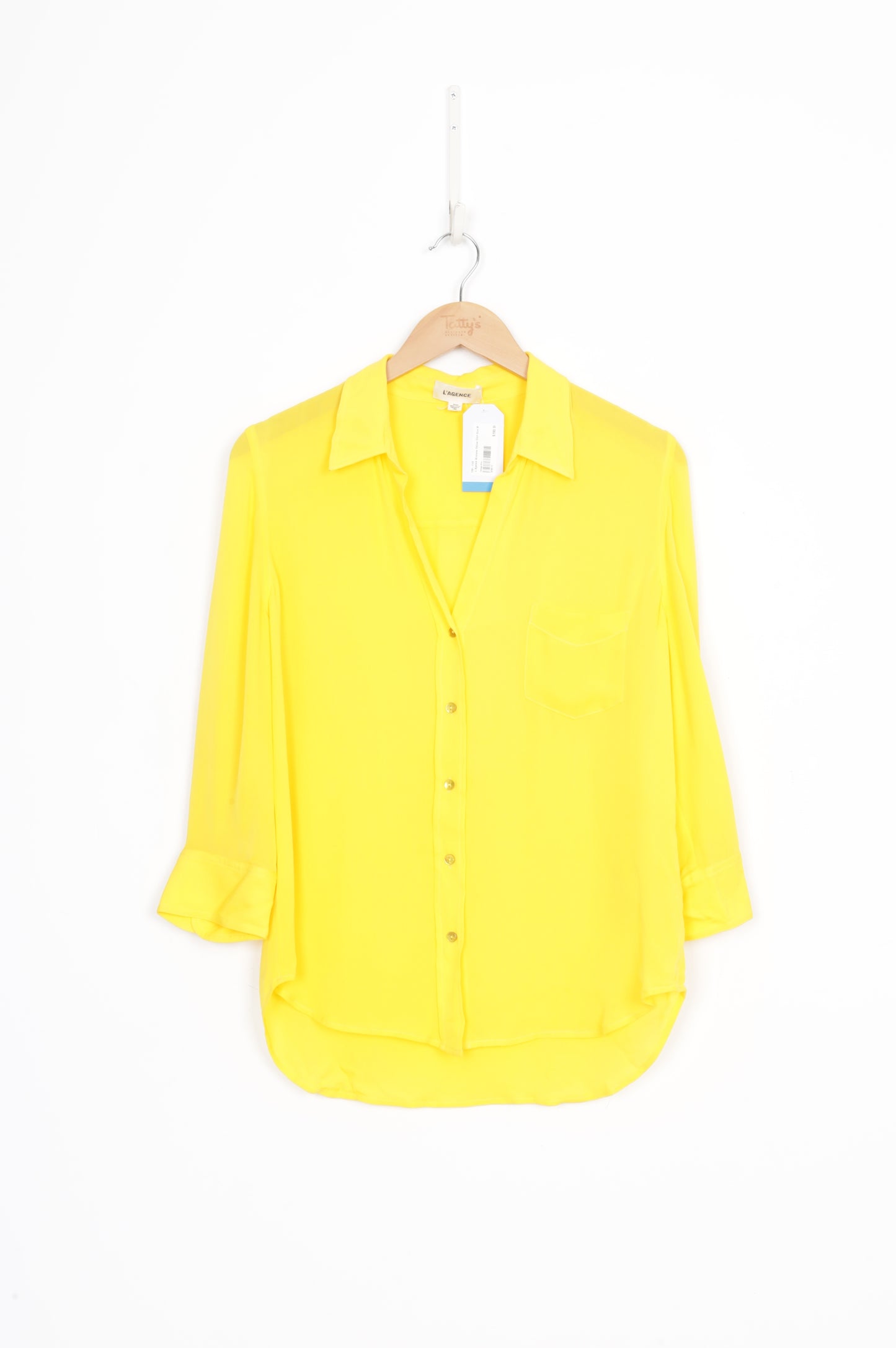 L'Agence Womens Yellow Shirt Size M
