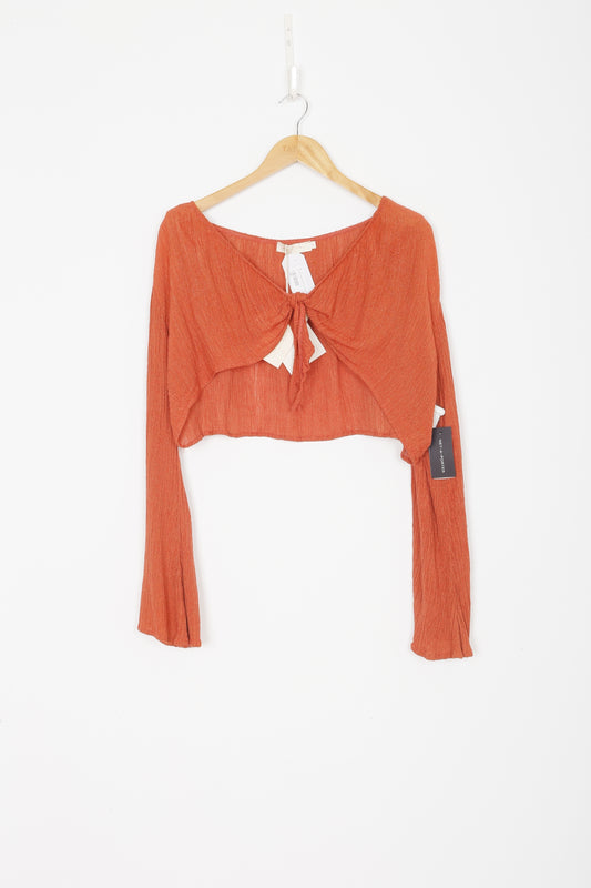 Savannah Morrow Womens Orange Top Size S