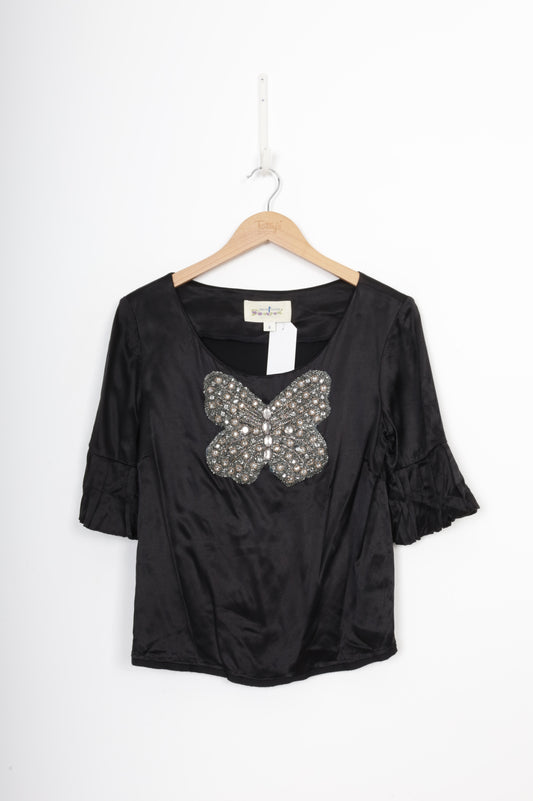 Trelise Cooper Womens Black Top Size 8