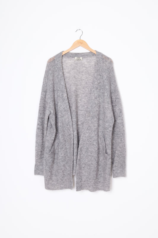 Acne Womens Grey Cardigan Size XXS