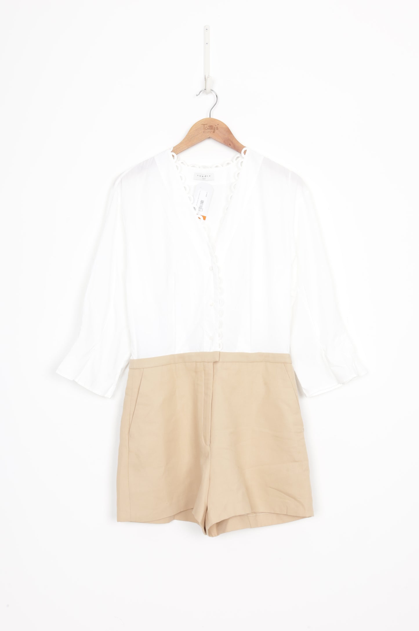 Sandro Paris Womens White Playsuit Size 40