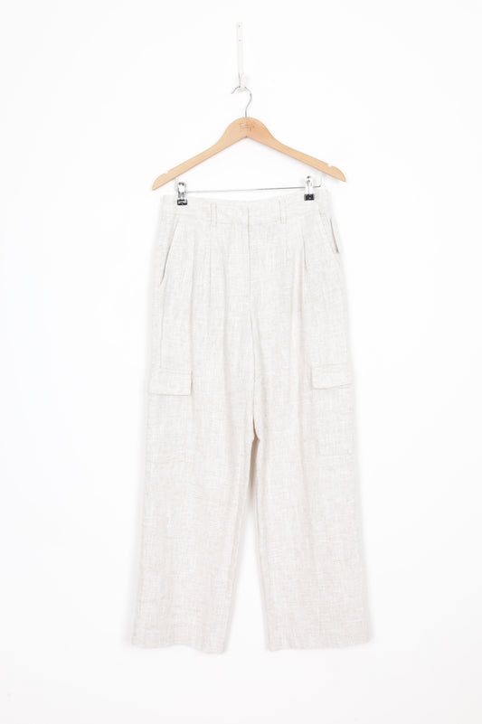 Max Womens Cream Pants Size 8