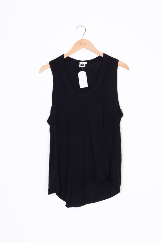 Bassike Womens Black T-shirt Size XS