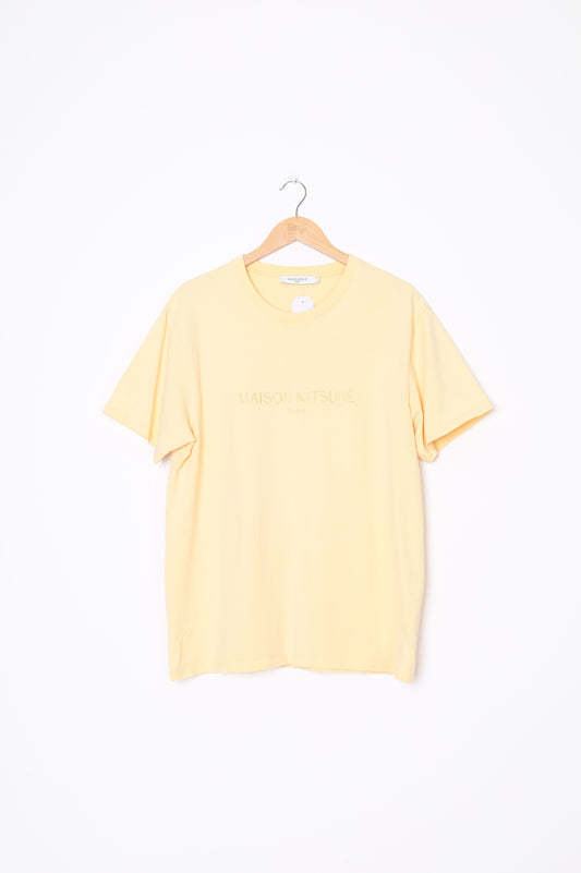 maison kitsune Mens Yellow T-shirt Size XL