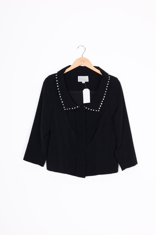 Adrienne Winklemann Womens Black Jacket Size 12
