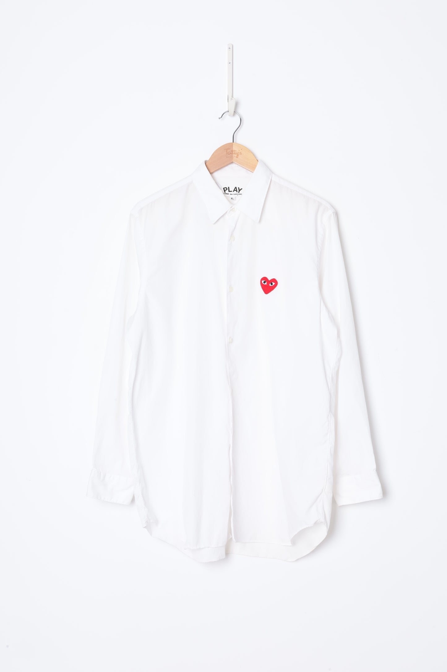 PLAY Comme Des Garcons Mens White Shirt Size XL