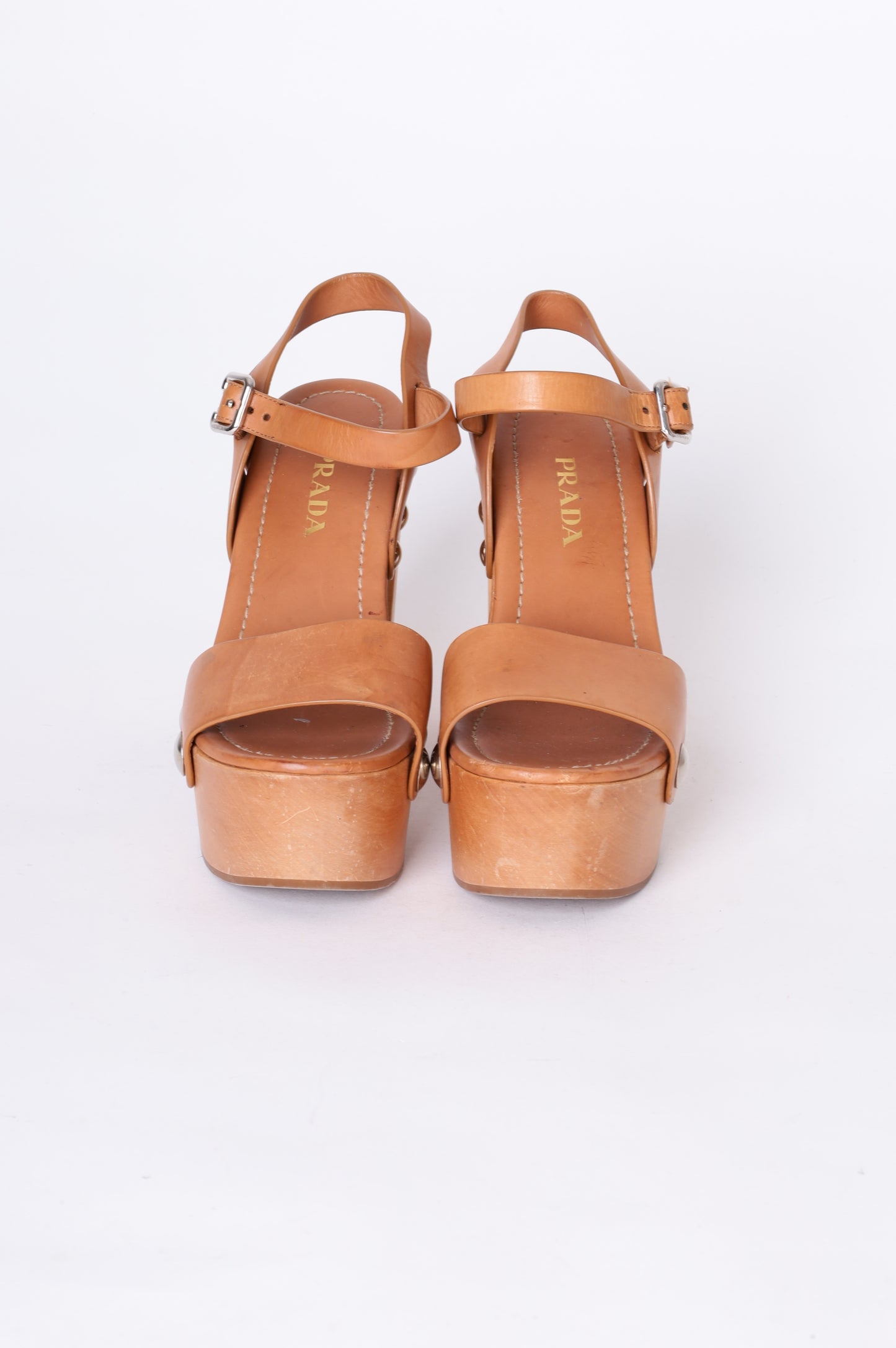 Prada Womens Brown Heels Size EU 38.5