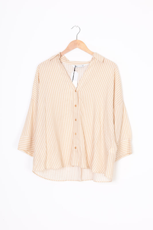 Zara Womens Beige Shirt Size M