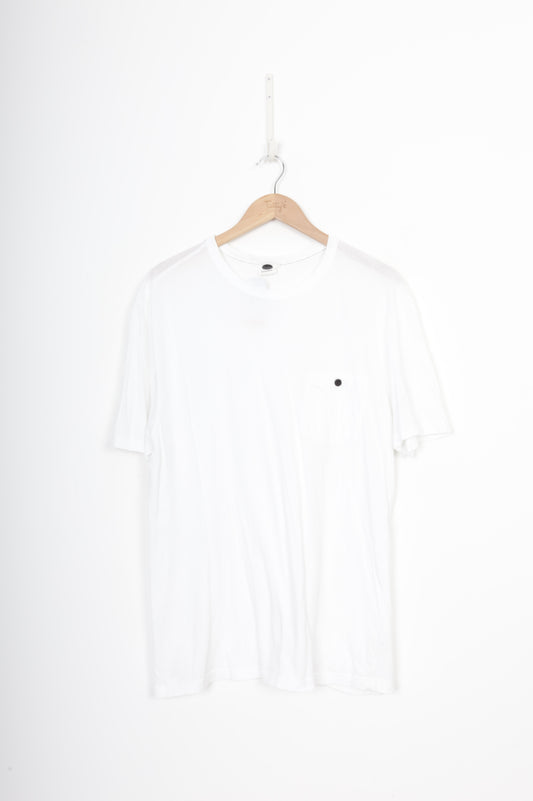 Bassike Mens White T-shirt Size L