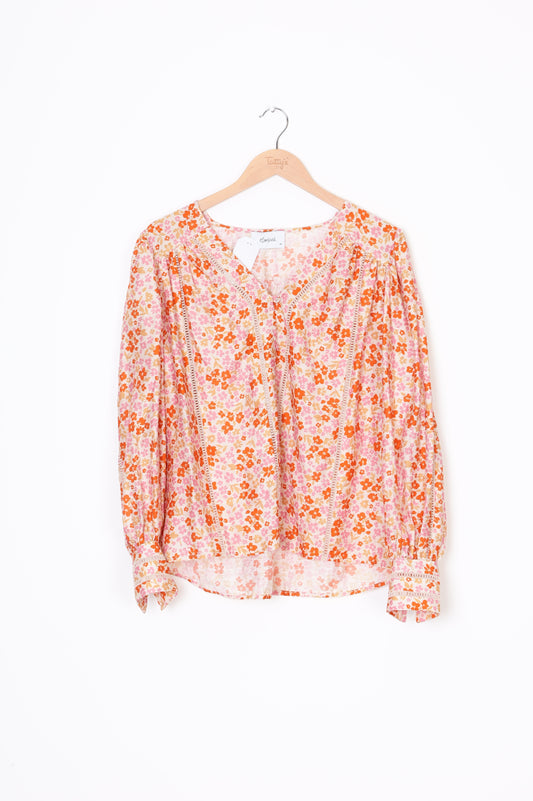 Esmaee Womens Orange Blouse Size M
