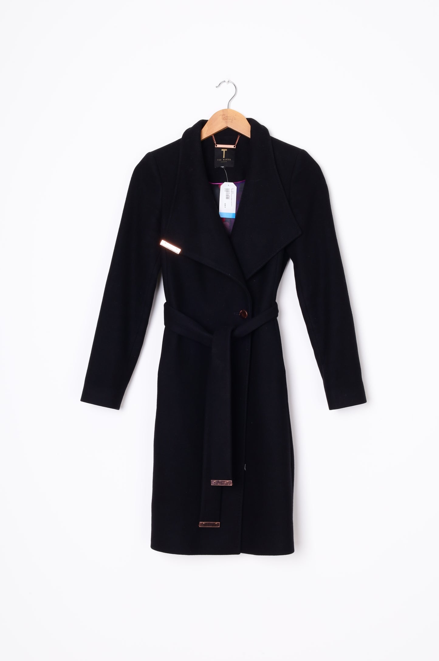 Ted Baker Womens Black Coat Size 0