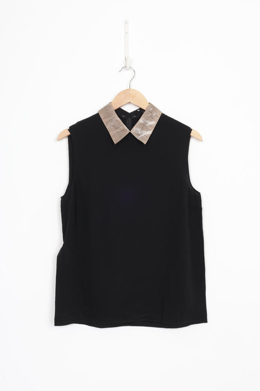 Gucci Womens Black Blouse Size 44
