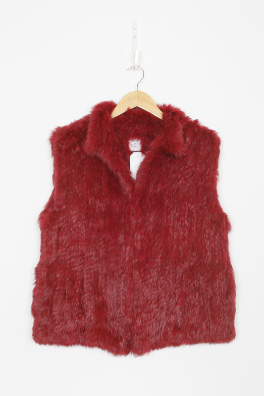 Lady Luxe Furs Womens Red Vest Size M