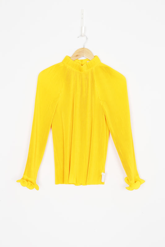Tibi Womens Yellow Top Size S
